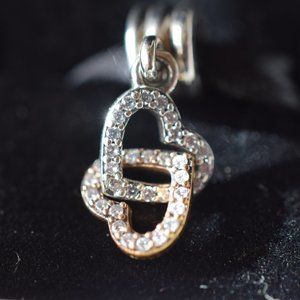 New In Box Genuine Pandora Ale S925 G585 Interlocked Diamond Heart Charm